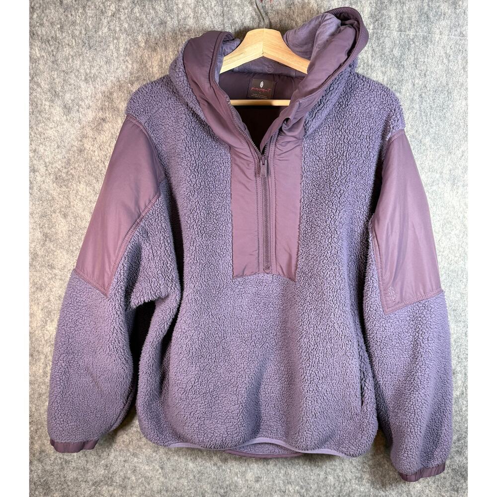 Free People Movement Lead The Pack Purple Large 1/2 Zip Pullover Fleece - Picture 2 of 9